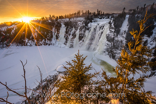 winter sunset snow canada cold fall ice water star frozen waterfall warm quebec québec montmorency chute québeccity slipery boischatel