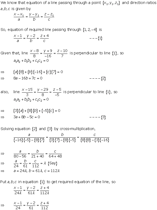 RD Sharma Class 12 Free Download Chapter 28 Straight Line in Space Ex 28.2 Q11