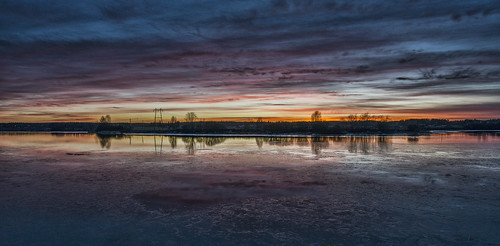sunset cold water colors river landscape riverside cloudy freezing calm freeze nightlight