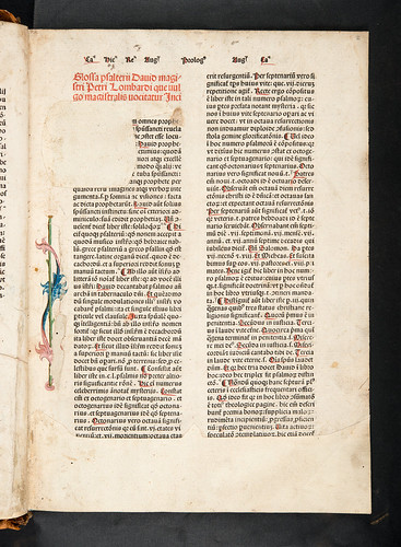 Excised initial and remnants of decoration in Petrus Lombardus: Glossa magistralis Psalterii