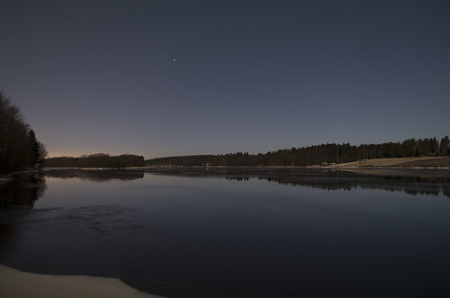 winter night suomi finland river star oulu oulujoki