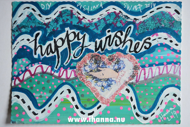 DIY Postcard: Happy Wishes made by iHanna, of www.ihanna.nu - Copyright Hanna Andersson