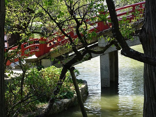 bridge japan landscape pond kyushu dazaifu