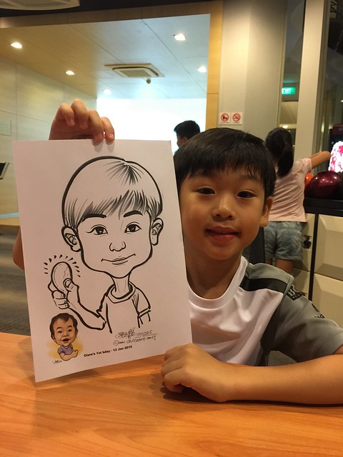 Caricature live sketching for baby birthday party