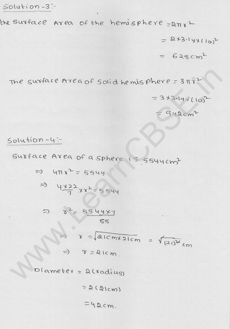 RD Sharma Class 9 solutions Chapter 21 Surface Area and volume of A Sphere Ex 21.1 2