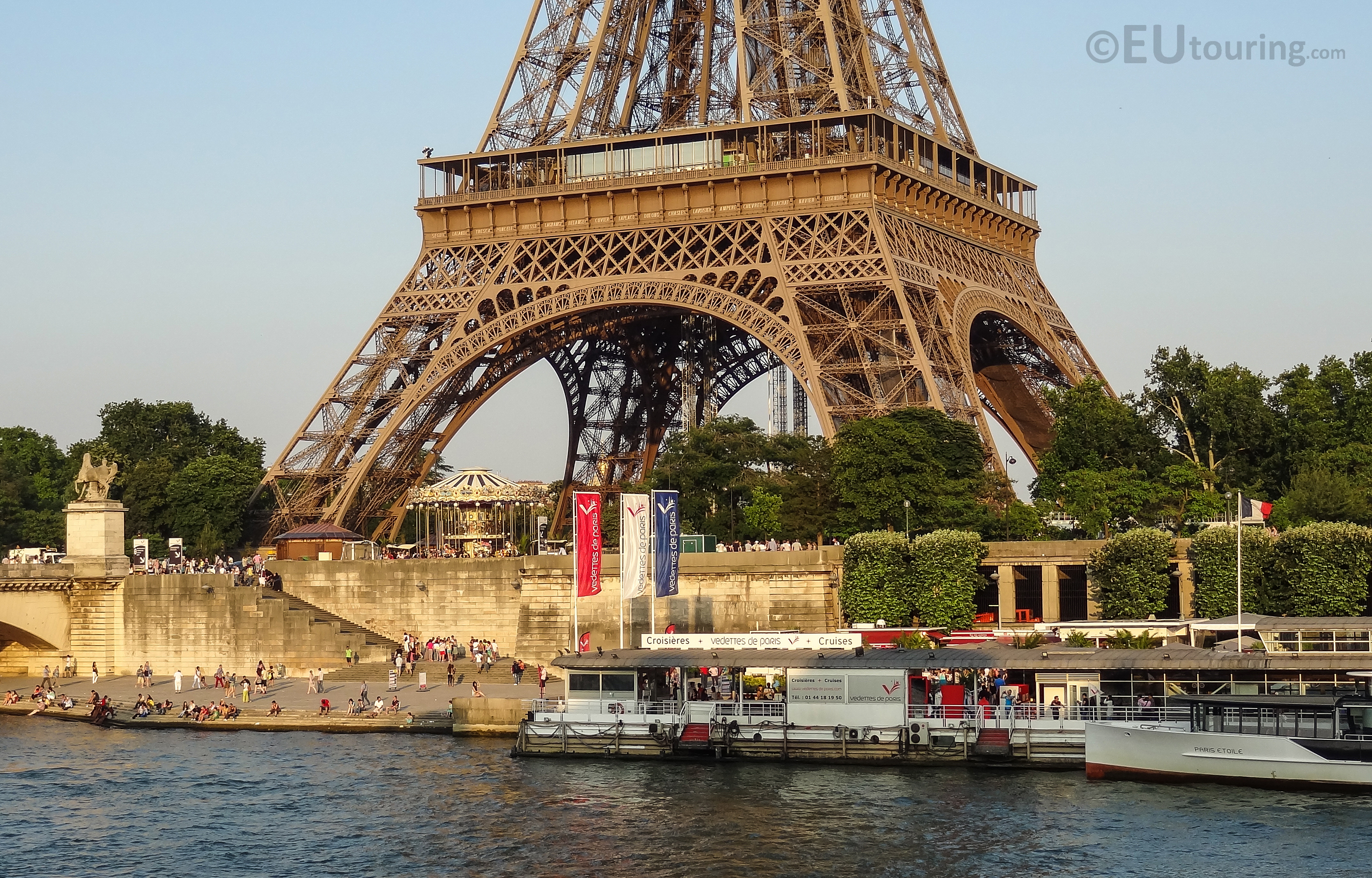 Docks outside the Eiffel Tower
