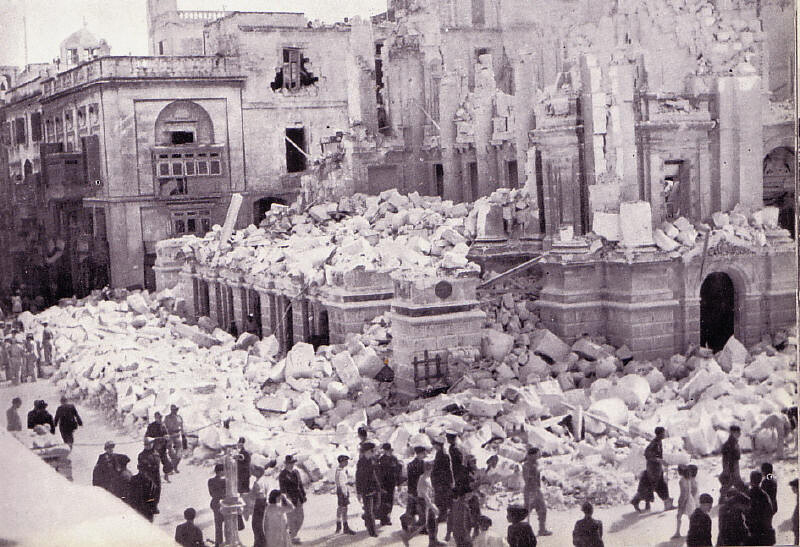 Royal opera house after bombardment by air 1942 Malta