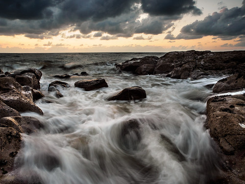 sunset sea beach water rock clouds seaside rocks waves cumbria rough parton irishsea roughsea westcumbria seawaves