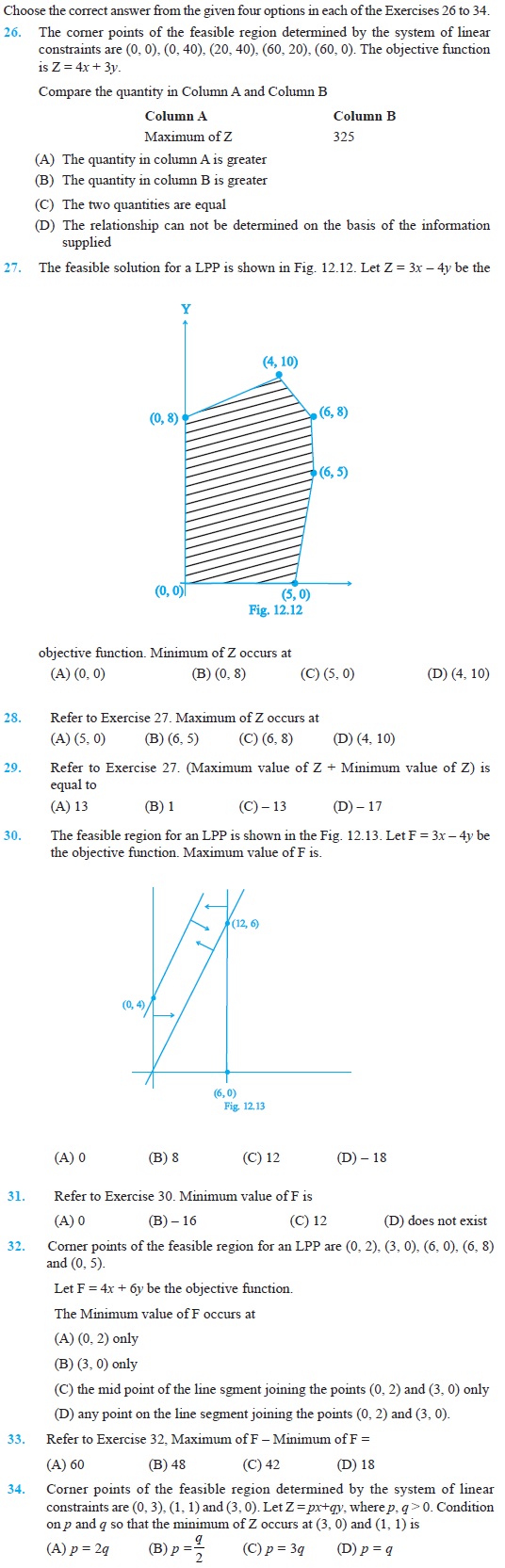 Class 12 Important Questions for Maths - Linear Programming
