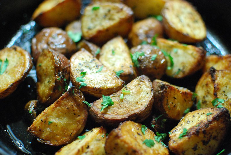 Crispy Oven Roasted Herb Potatoes