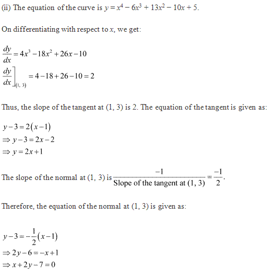 RD Sharma Class 12 Solutions Chapter 16 Tangents and Normals Ex 16.2 Q3-ii