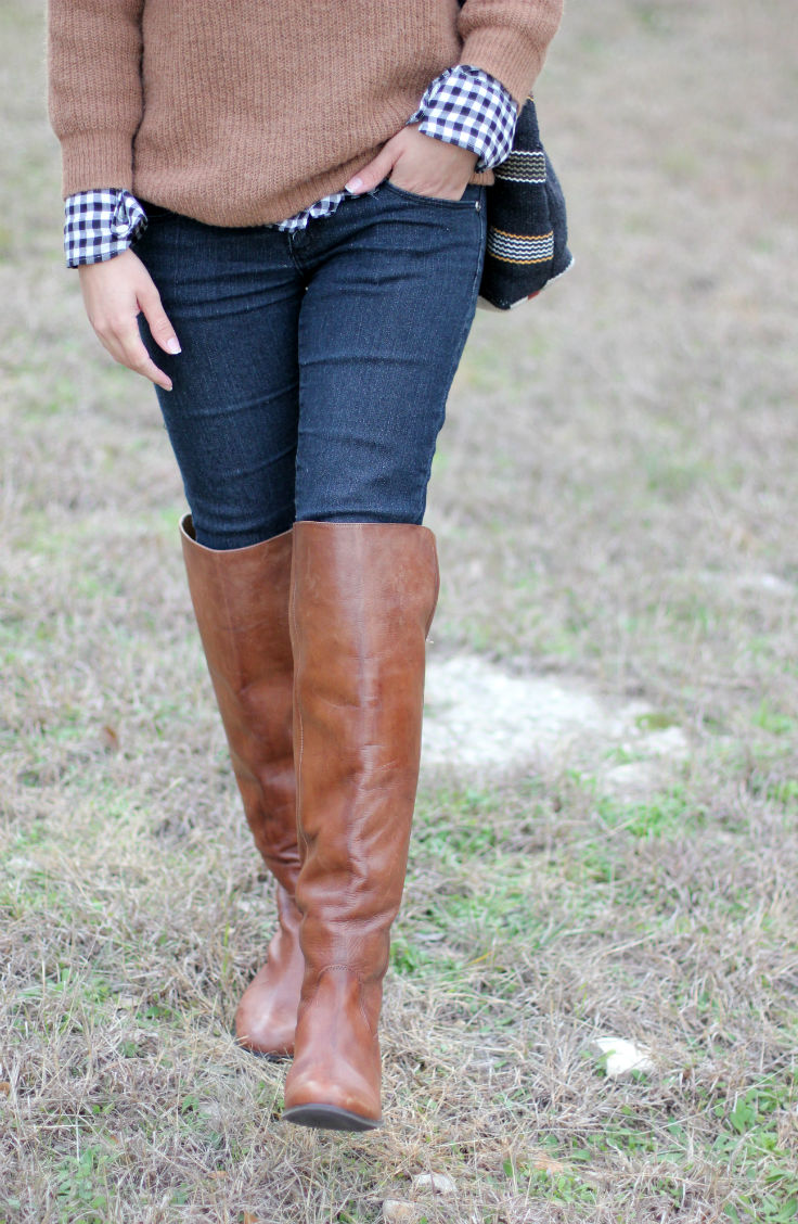 casual winter outfit ideas inspiration, brown leather over the knee boots, austin texas style blogger, austin fashion blogger, austin texas fashion blog