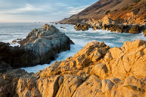 california statepark sunset seascape landscape coast shoreline bigsur rocky shore jagged garrapatastatepark garrapata