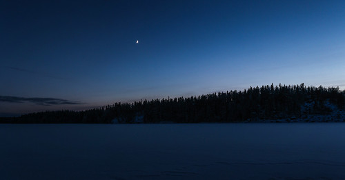 winter panorama moon snow finland landscape december kuu joulukuu