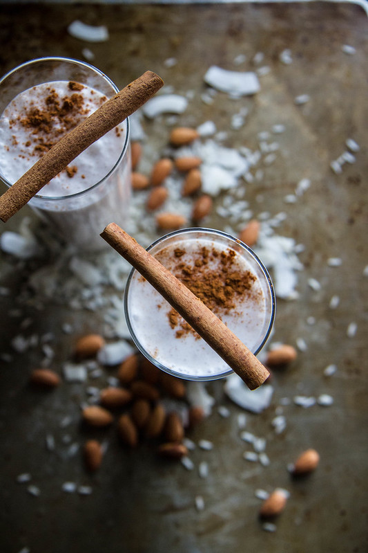 Hot Rum Horchata (dairy free and made with coconut and almond milk, vanilla and cinnamon!)
