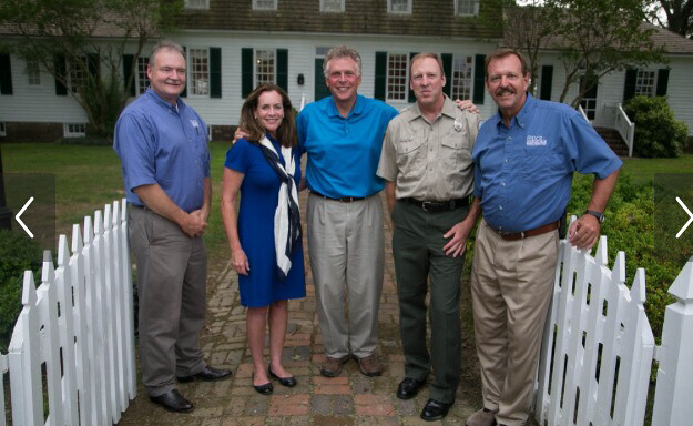 Director Seaver with the Governor MacAullife and First Lady of Virginia, Belle Isle Park Manager and DCR Director Clyde Cristman