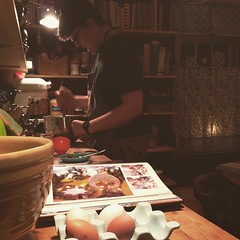 I came downstairs and found Adam baking. #teen #unschooling