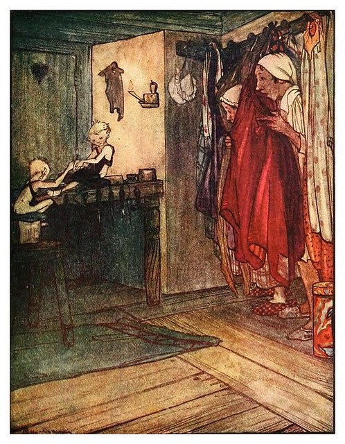 005- Los duendes y el zapatero-Grimm's fairy tales-1927-Ilust. Rie Cramer