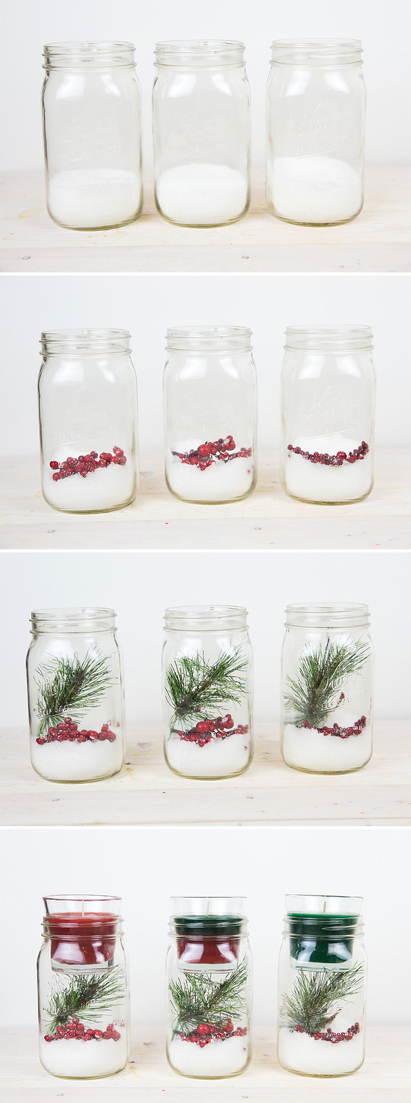 DIY Christmas Mason Jar Candle Holder