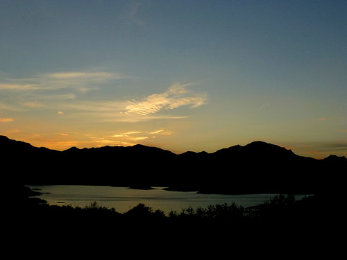 morning blue arizona sky lake mountains silhouette clouds sunrise landscape tontonationalforest bartlettreservoir
