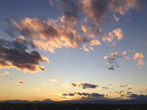 sunset shadow sky cloud sunlight japan clouds saitama mtfuji iphone