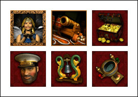 free Sovereign of the Seven Seas slot game symbols