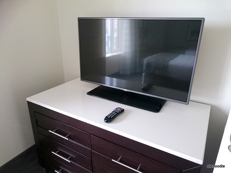  Flat-screen TV on a drawer