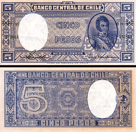 5 Pesos Čile 1958, P119