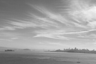 Golden Gate Bridge - View of downtown from Vista Point