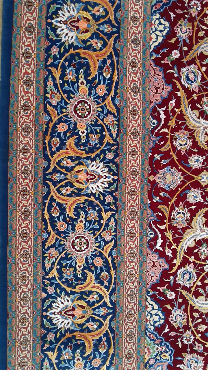 Isfahan by Feyzollah Haghighi master piece 10x13 with vegetable dye color silk foundation persian rug (2)