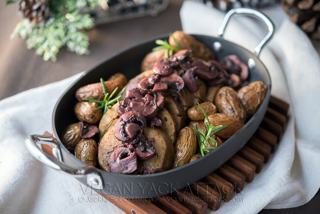Pressure Cooker Seitan - A hearty seitan roast topped with a red wine mushroom sauce, done quickly in a pressure cooker! Perfect for your next holiday meal.