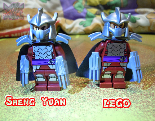 Sheng Yuan TEENAGE MUTANT NINJA TURTLES :: "SHREDDER" Bootleg Minifigure Set vii  / ..with LEGO "SHREDDER" '13 (( 2014 ))
