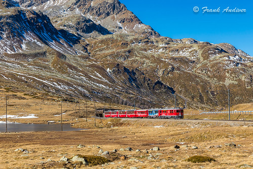 svizzera treno 44 rhb bernina pontresina re44 grigioni retiche svizzeragrigioni treninorosso ferrovieretiche trenobernina