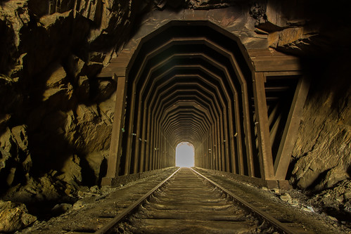 longexposure railroad architecture vanishingpoint unitedstates hiking traintracks tunnel hike idaho trail orofino abandonedstructure traintunnel
