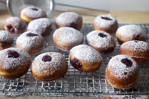 jelly doughnuts, please don't ask about what happened to the minis