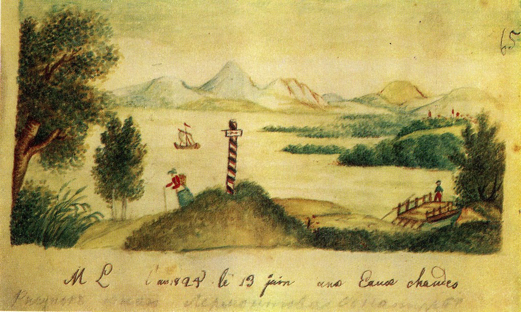 Копия с работы М.Ю. Лермонтова. На горячих водах, 1825 г. Бумага, акварель