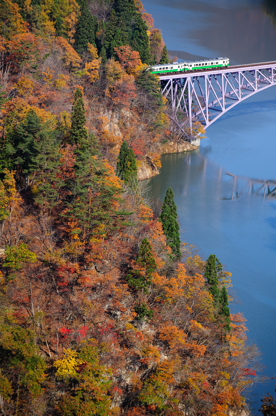 只見線の秋 第一只見川橋梁