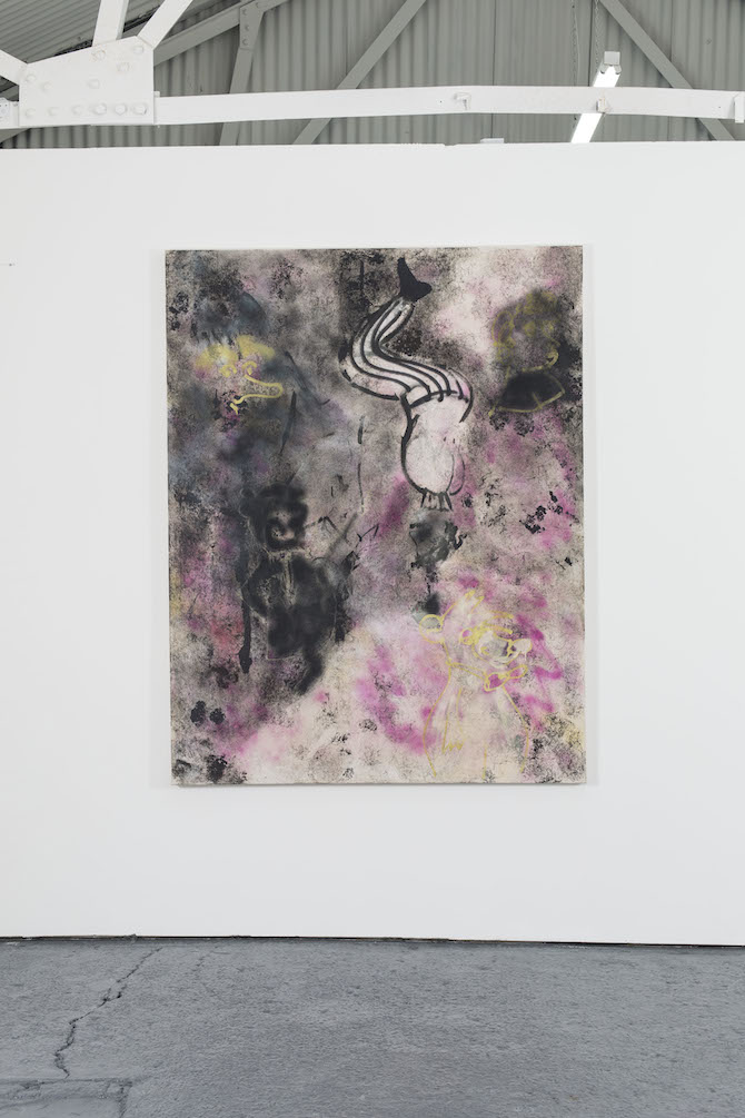 Robin von Einsiedel, ▄█▀█●, 2014. Spray Paint and Bitumen on Canvas. Courtest Oscar Proctorjpg