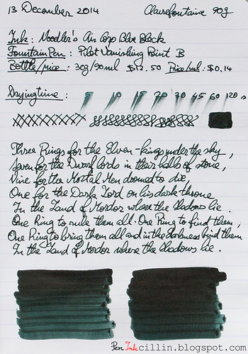 Noodler's Air Corp Blue Black on Clairefontaine