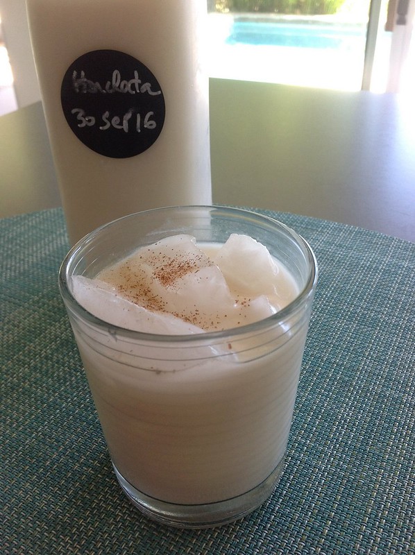 Horchata with rice, almonds, coconut, cinnamon