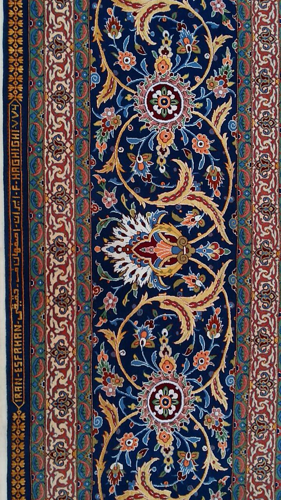 Isfahan by Feyzollah Haghighi master piece 10x13 with vegetable dye color silk foundation persian rug (4)