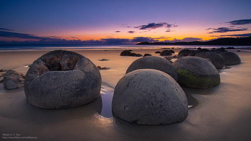 newzealand seascape beach sunrise landscape dawn moerakiboulders moeraki southiceland