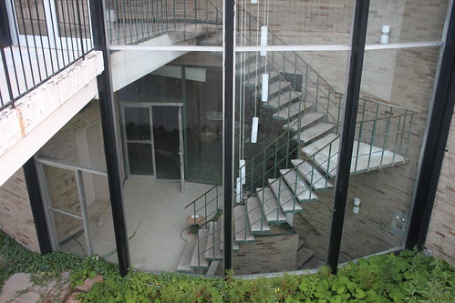 modern bank staircase westvirginia grafton midcentury