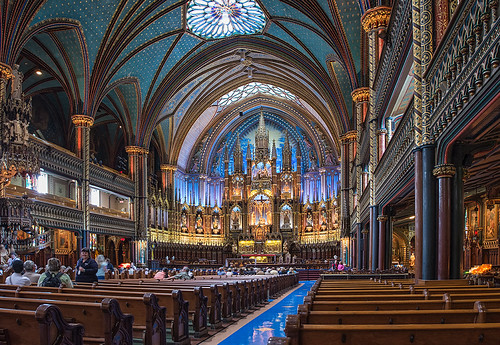 canada church catholic quebec montreal basilica notredame altar gothicrevival