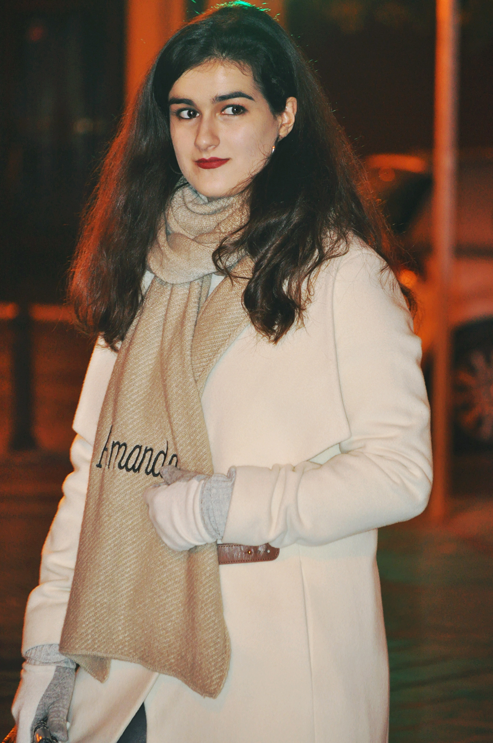 something fashion burberry wrap coat initials personalized scarf cara delevigne spain valencia style blog
