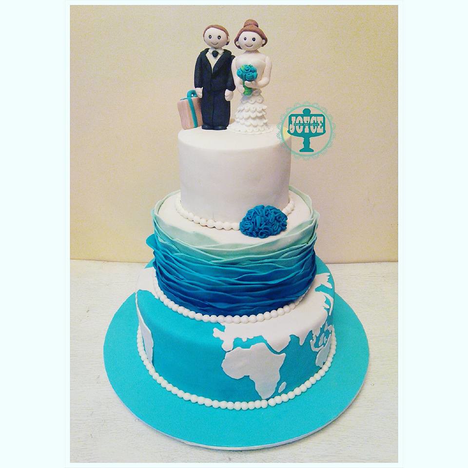 Travel theme wedding cake by Sugar and Spice by Joyce