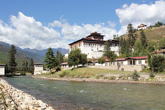 Paro, bridge, dzong and Ta Dzong