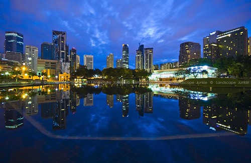 urban reflections landscape cityscape malaysia bluehour kualalumpur klcc sigma1020mm leefilters nikond90 landscapejunkie klccsymphonylake muhamadfaisalibrahim