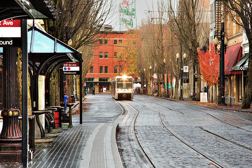 city travel trees urban panorama usa cold tourism public water beautiful architecture oregon america train photoshop buildings river portland landscape evening colorful downtown day cityscape view northwest outdoor windy landmark center business rainy transportation lightrail metropolitan hdr