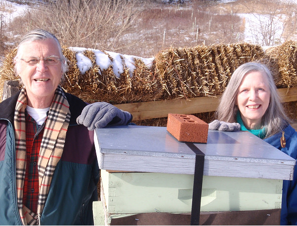 Doug and Ramona Morris volunteer beekeepers at Sky Meadows State Park, Virginia